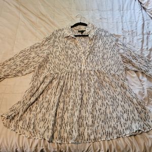 Long sleeve baby doll half button down